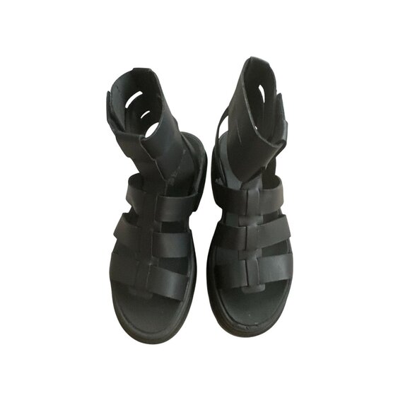 TIMBERLAND Women's Black Leather Platform Sandals Size 6.5 - Picture 6 of 8